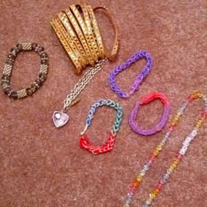 1 necklace and 6 bracelets